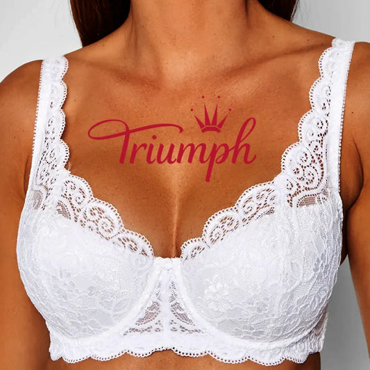Triumph® 4 pezzi.✨💝Comodo reggiseno in pizzo con ricami floreali, taglie forti [65A-120H]