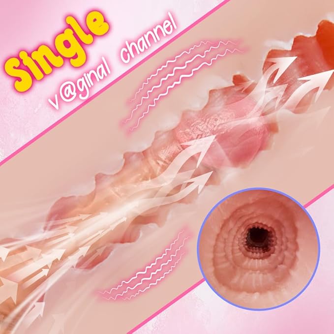 Bambola sessuale per uomini con 5 modalità di aspirazione e 7 modalità di vibrazione, vagina e ano realistici, masturbatore automatico con canale vaginale 3D.
